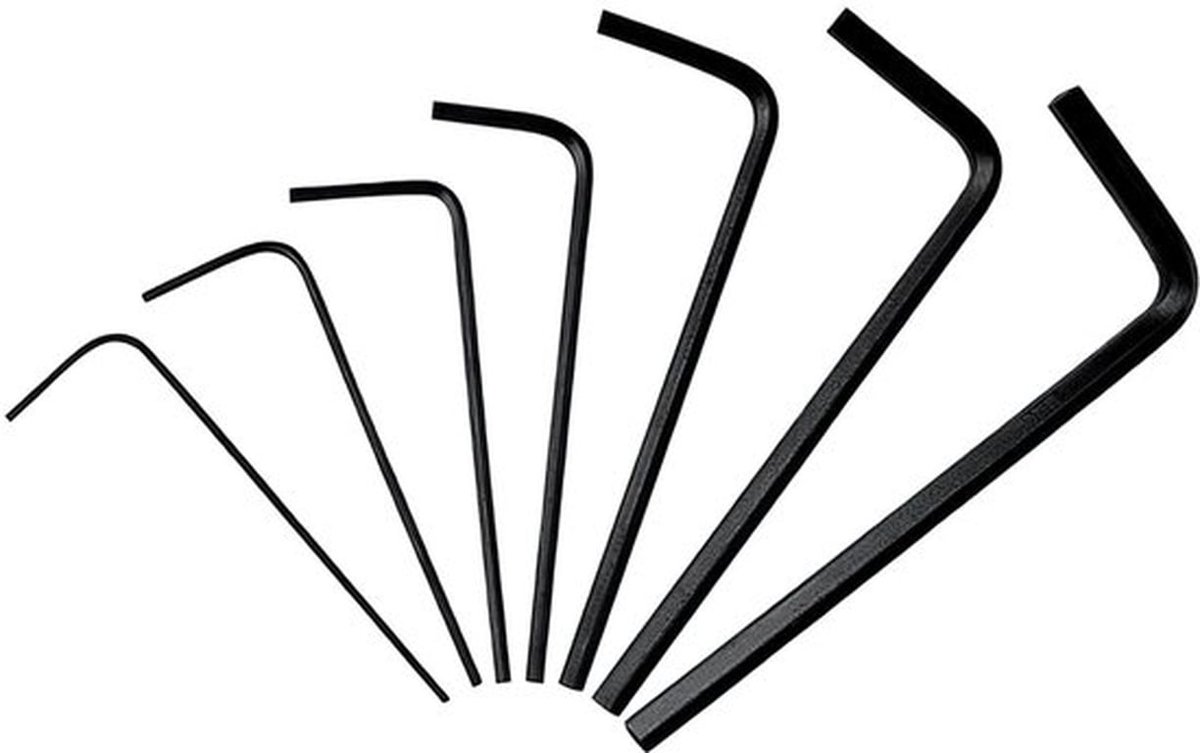 Inbussleutelset 7 Stuks - Mini Zeshoekige Sleutels - Koolstofstaal - Voor Fiets Reparatie - Meubels Installeren - Lange Korte Armen - Inbussleutels