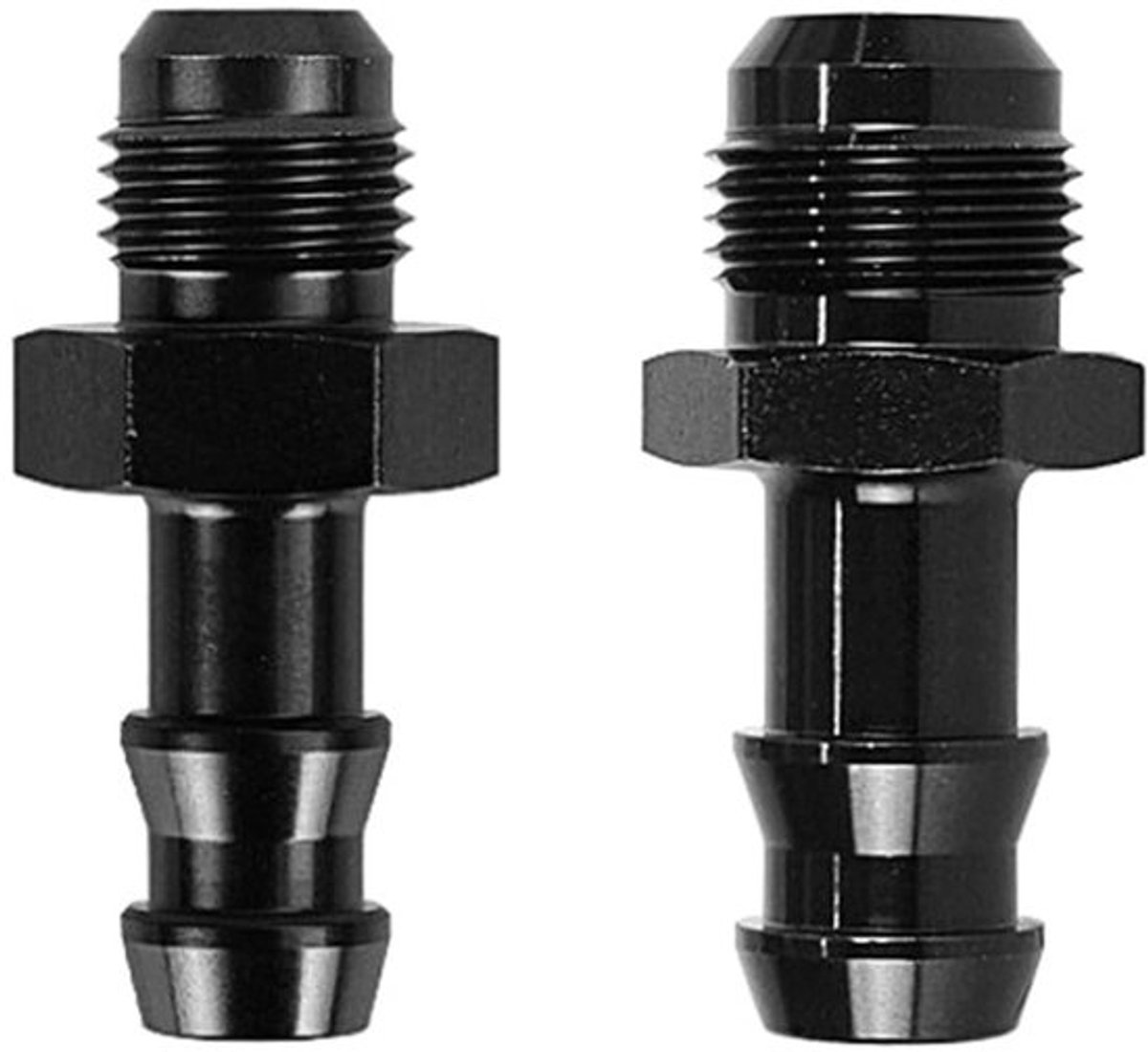 Adapter - 6AN 8AN - Lichtgewicht aluminium - Zwart - Slangaansluiting - Voor 3/8 en 1/2 inch slangen