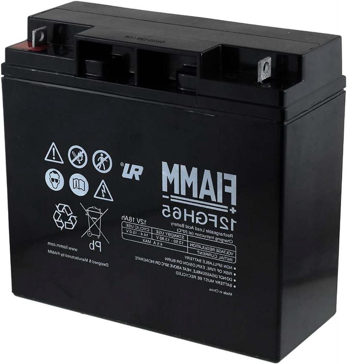 Loodaccu - Batterij - Energie Opslag - Hoge Intensiteit - 181x76x167 mm - Grijs
