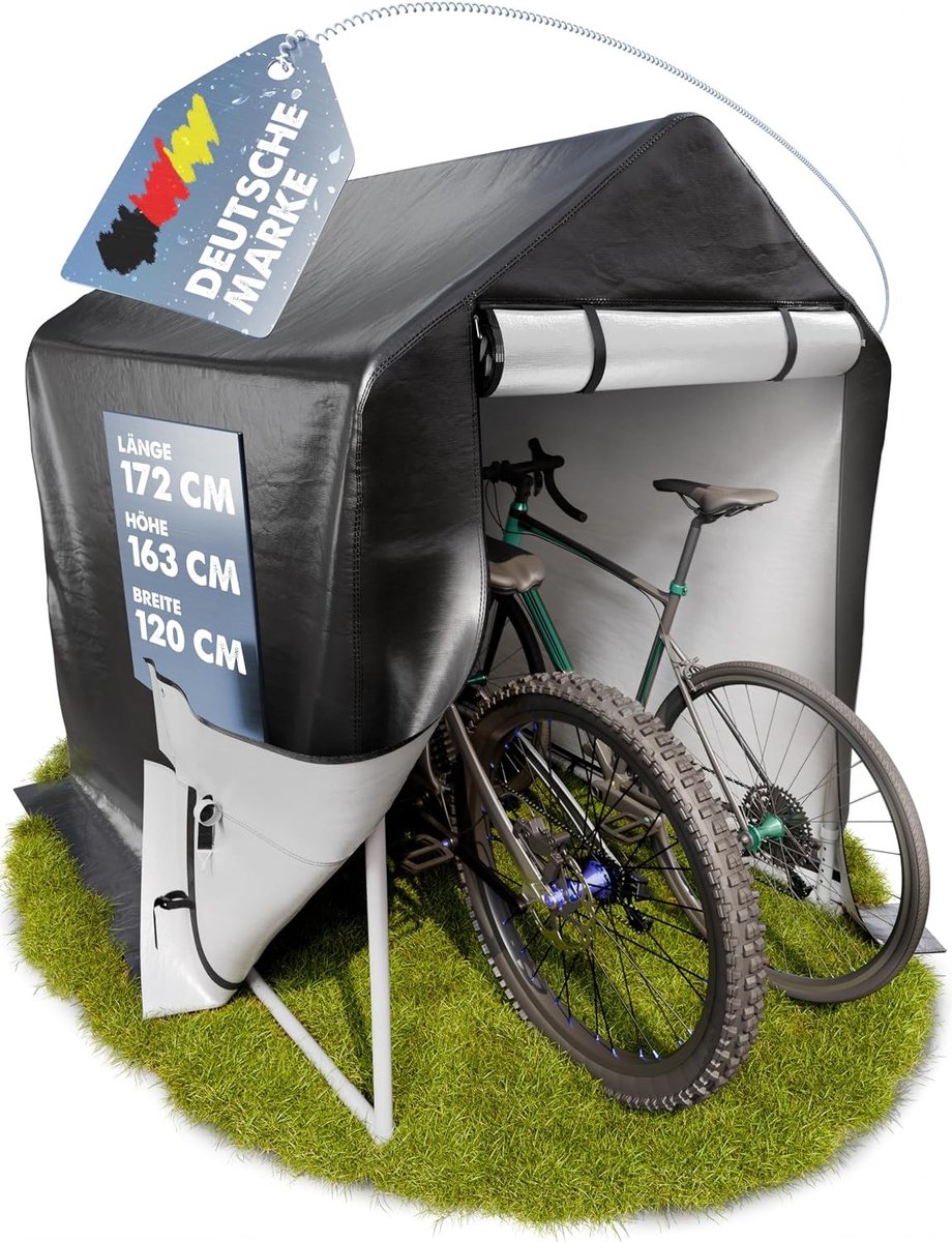 SnelShoppen - Fietsgarage 172x163x120 cm - Eenvoudige Montage zonder Schroeven - Tuinhuis, Gereedschapshuis, Fietsschuur, Garage, Tent - Ideaal voor T
