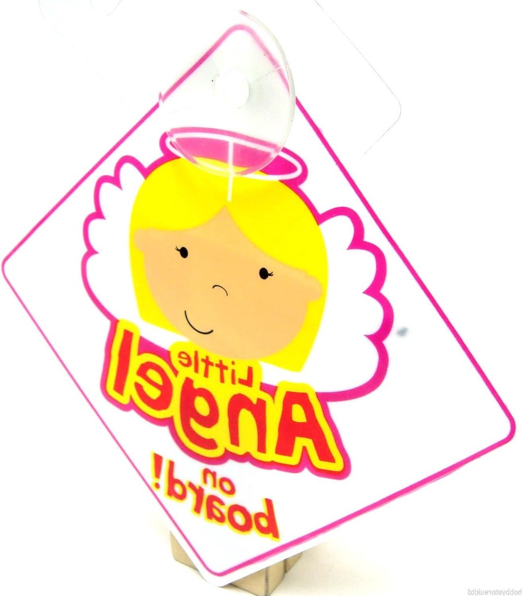 Engel Aan Boord Bord - Baby Veiligheid Teken - Zichtbaarheid Vergroten - Levendig Gekleurd - 10 cm - Onbekend