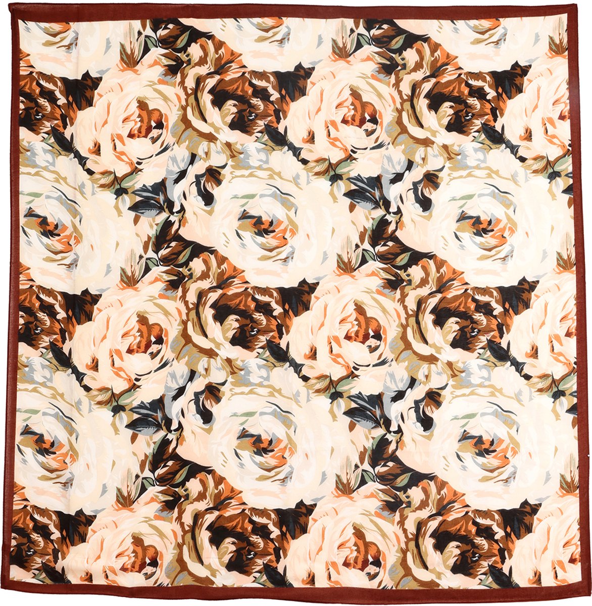 Emilie collection - Sjaal - dames - 130 x 130 cm – Grote Vierkante Sjaal – Zacht & Soepel – Multifunctioneel - bloemenprint