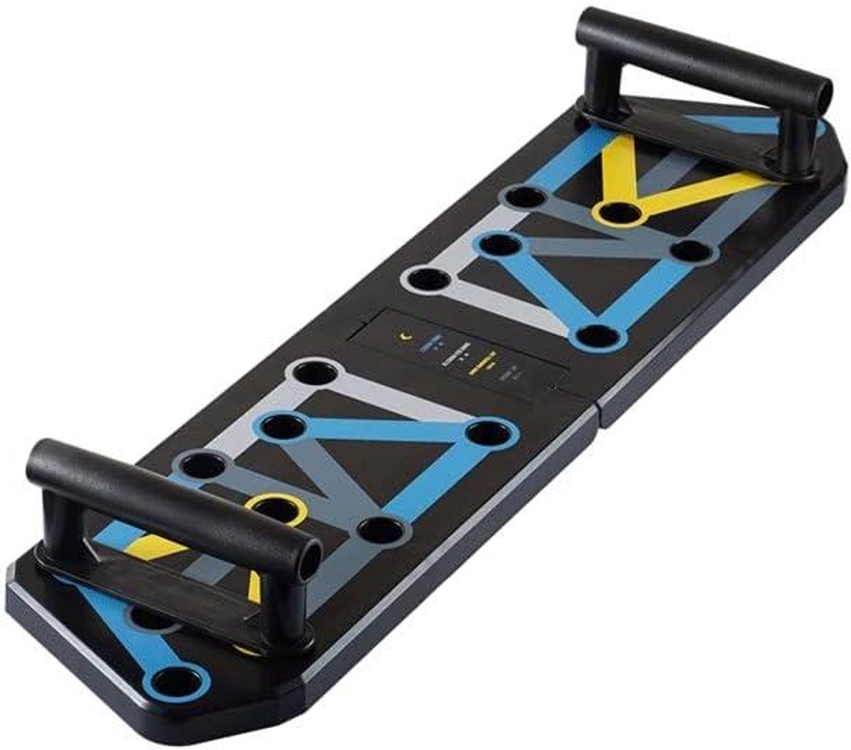 Push Up Board - Fitness Board Trainingsbord - Kracht Training - Multi-Positie Systeem - 78 x 19.5 cm - Blauw Grijs