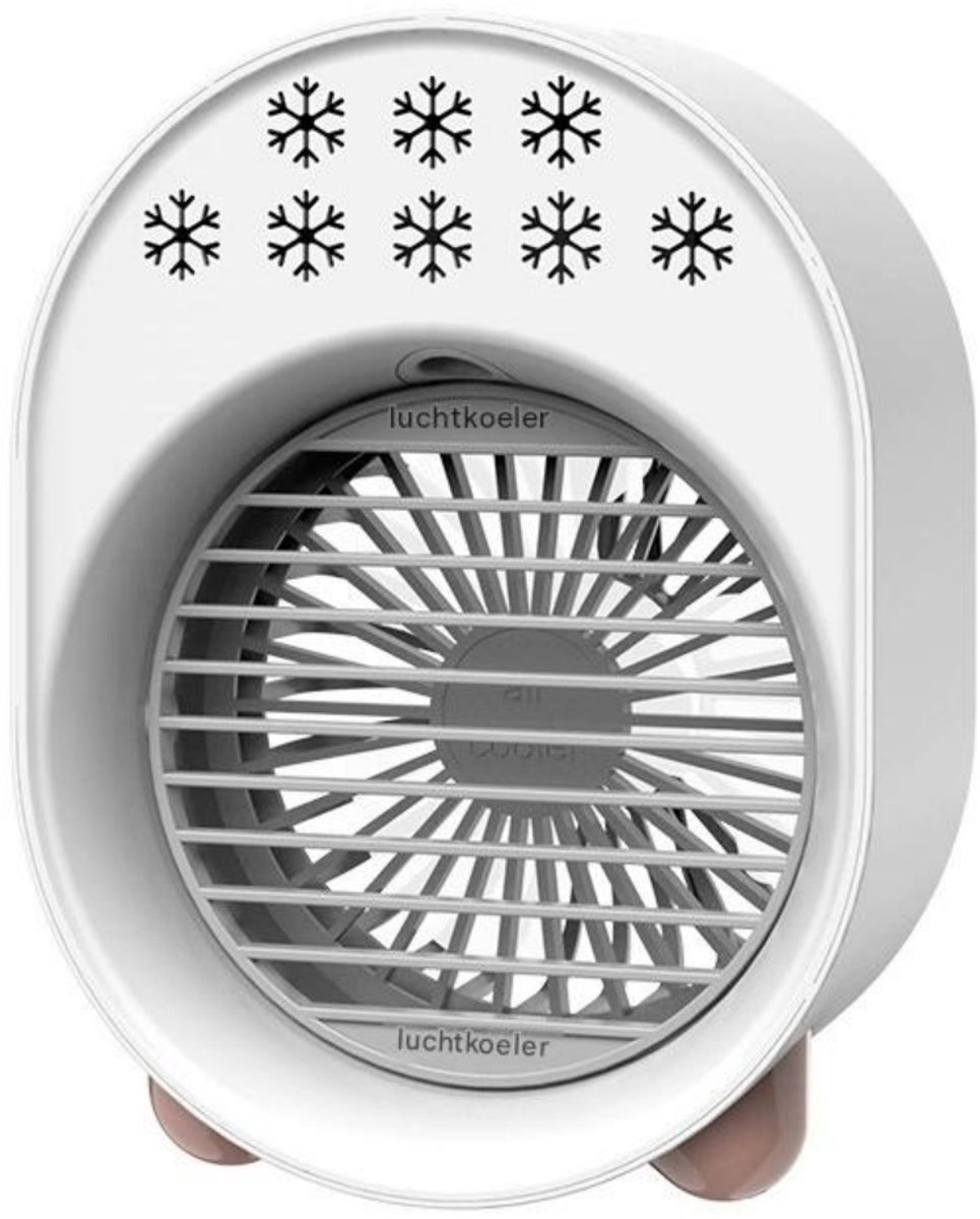 GELLDG Mobiele Airconditioner - Mini Klimaanlage USB 4 in 1 - 12x9.5x16.5cm - Draagbare Luchtverfrisser Zonder Abluftslang - Geschikt voor Binnen Gebruik - Kunststof - Wit