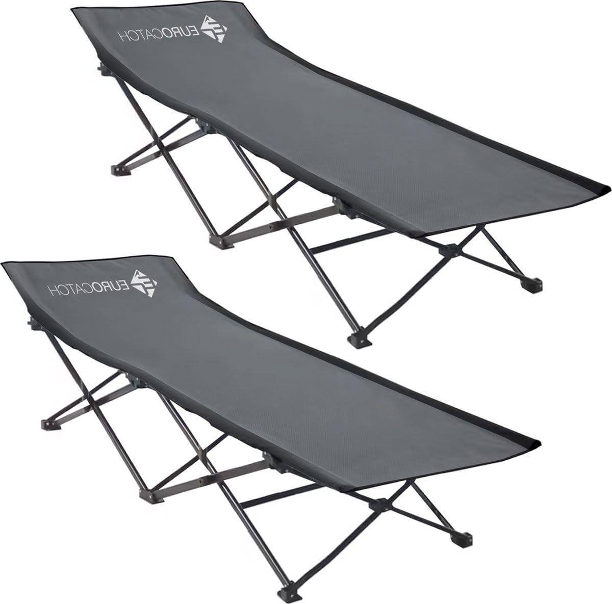 Opvouwbaar Veldbed - Festival bed Kampeerbed - Kamperen en Festivals - Snelle Setup 10 seconden - 2 stuks - Grijs