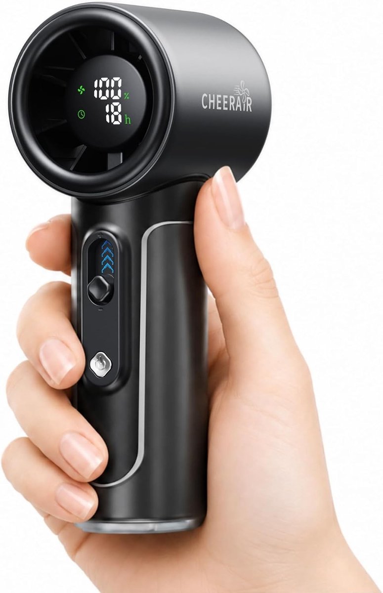 Draagbare Handventilator - Zwart - Mini - 5000mAh Oplaadbare Ventilator met Instelbare Snelheid - Voor Reizen en Buiten