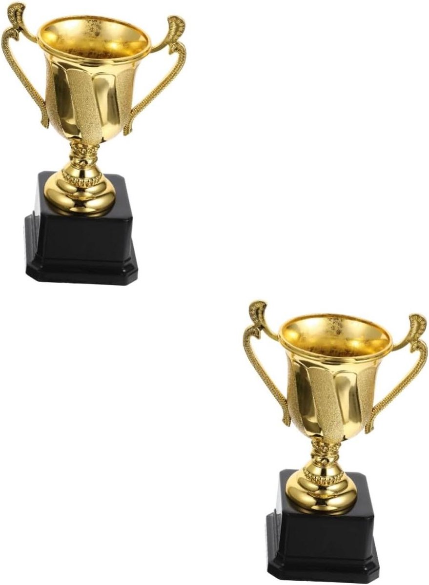 Plastic Trofeeën - Winnaarsbeker Kinderen - Wedstrijdprijs - Gouden Afwerking - 17.3x12CM - Goud