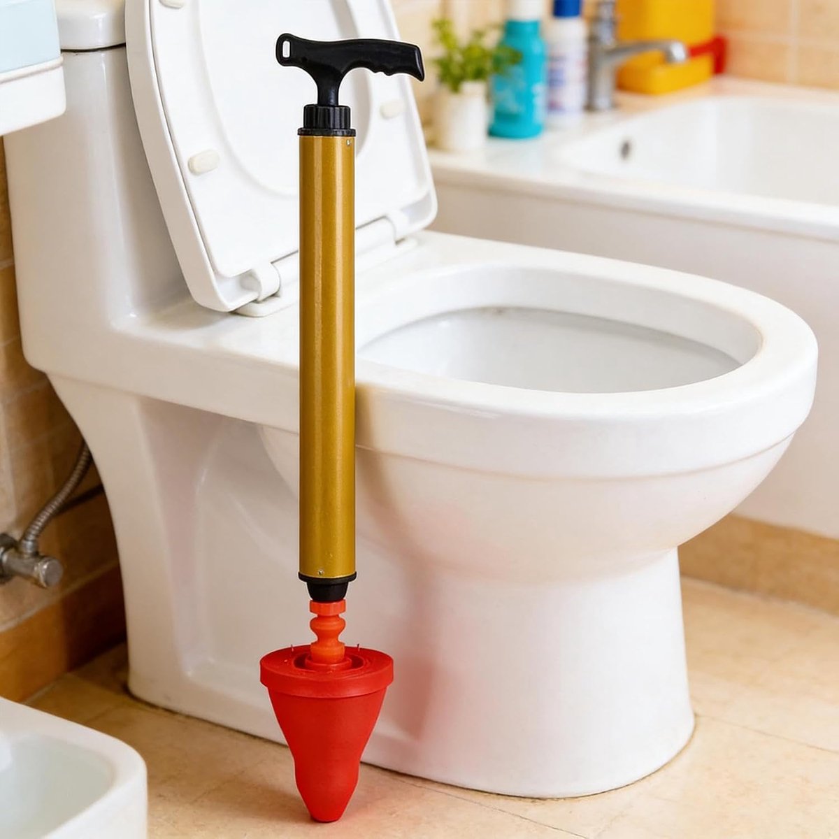 Badkamer Ontstopper - Toilet Ontstopper - Verstoppingen Verwijderen - Roestvrijstalen Constructie - 62 cm - Enkel attribuut