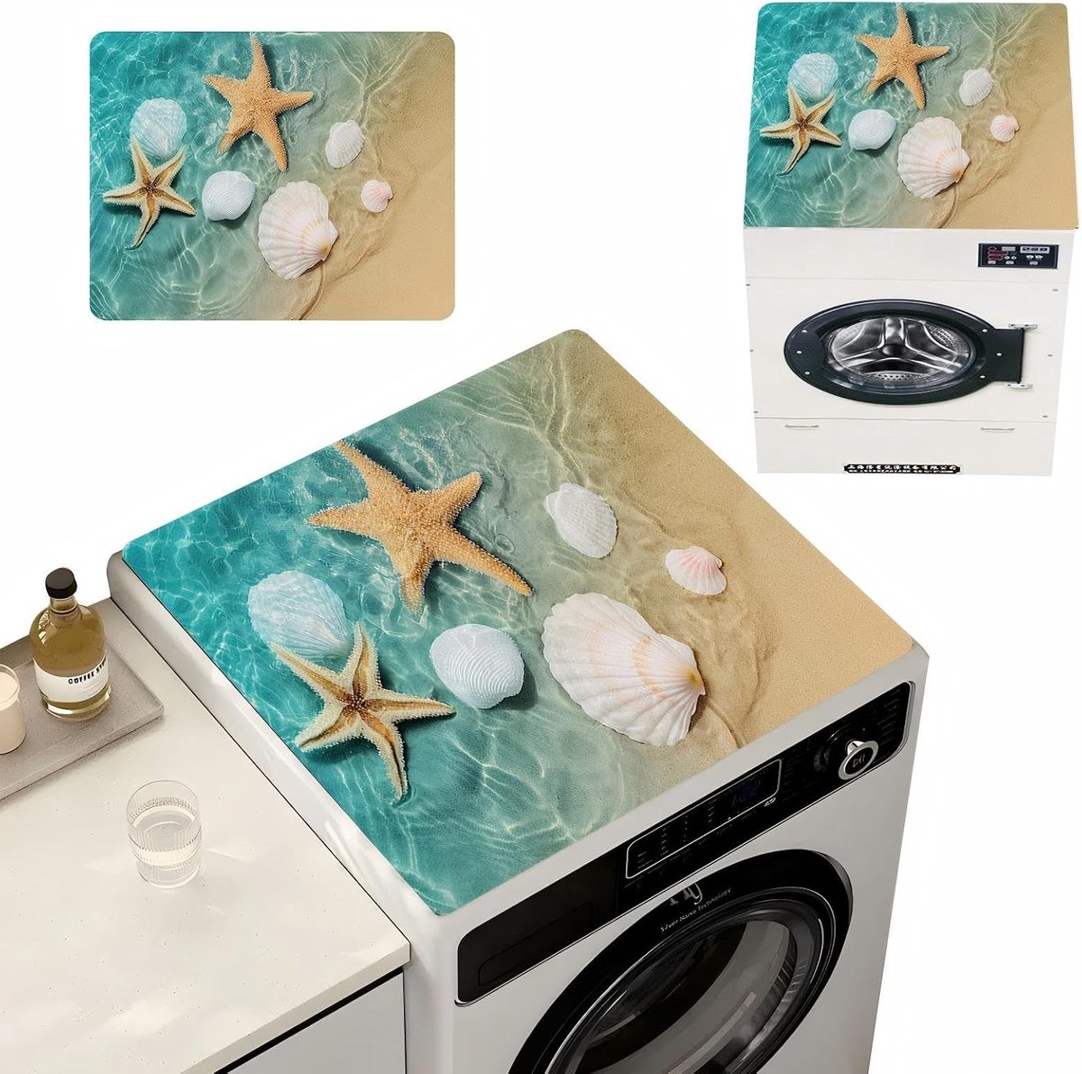 Wasmachine Beschermmat 60 x 60 cm - Universele Stofbescherming, Antislip Onderlegger voor Wasmachine en Droger, Ideaal voor Badkamer en Onderhoud