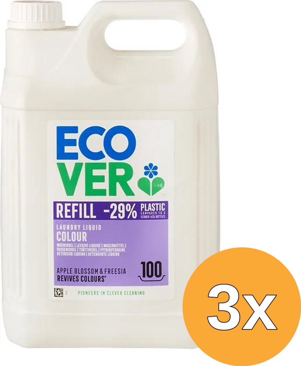 3x Ecover Wasmiddel Appelbloesem Freesia (5000 ml)