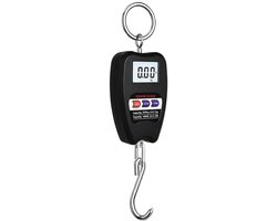 Digitale Weegschaal - Zwart - 200 kg - Draagbare Weegschaal met LCD-Display - Voor Vissen en Boodschappen