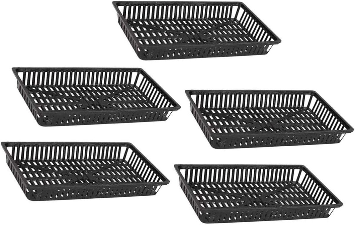 Vijver Planten Mand - Kweekmand Waterplanten - Vijveronderhoud - Groeit door pot - 13.6 x 8 x 1.2 cm - Zwart