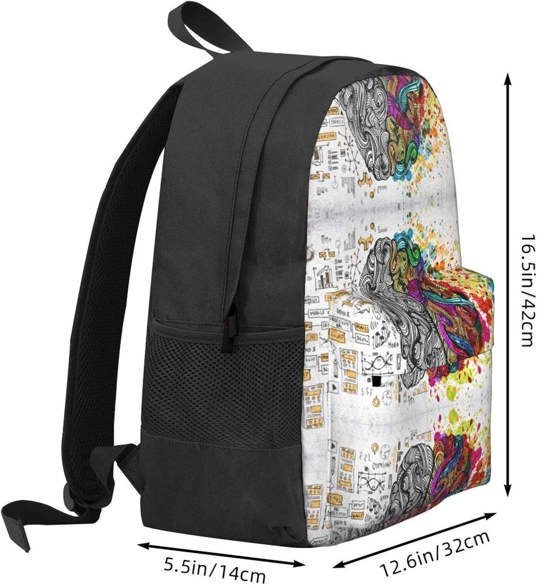 Laptop Rugzak - Reisrugzak Luiertas - Dagelijks Gebruik - Ademend Rugontwerp - Groot Formaat - Full Print – foto 4