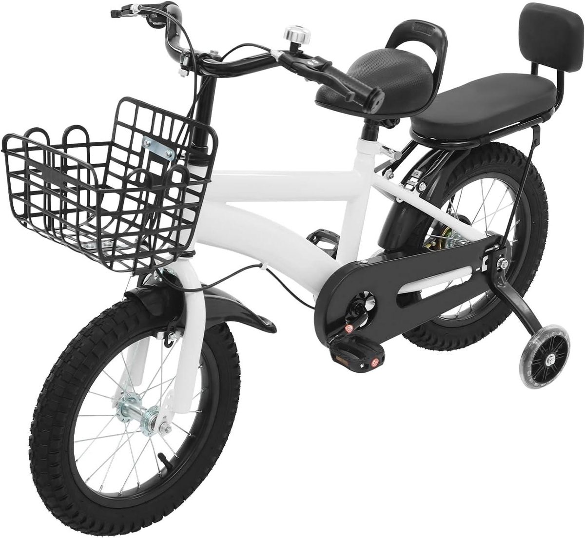 Kinderfiets sfiets sfiets Veilig Leren Fietsen Steunwielen Inclusief 14 inch Wit