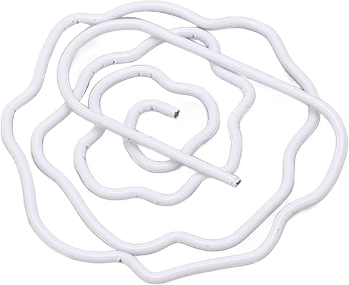 Schattige Rozenvormige Paperclips, 100 Stuks, Witte Bloem Paperclips met Opbergdoos, Decoratieve Kantooraccessoires voor Thuis en School