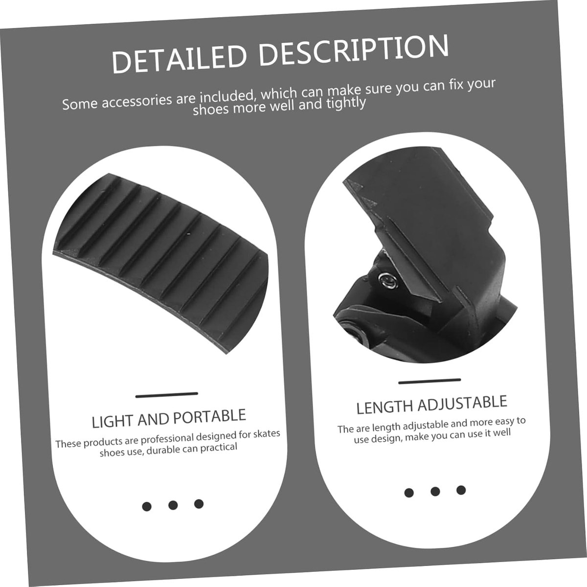 Rolschaats Gespen - Schaatsriemen Bevestiging - Schoenen Vastzetten - Verstelbaar Plastic - 26.5 cm - Zwart