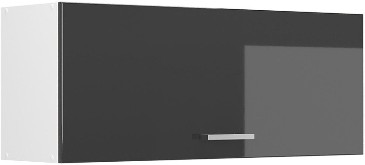 Vicco Hangkast R-Line, Antraciet Hoogglans/Wit, 100 cm Plat