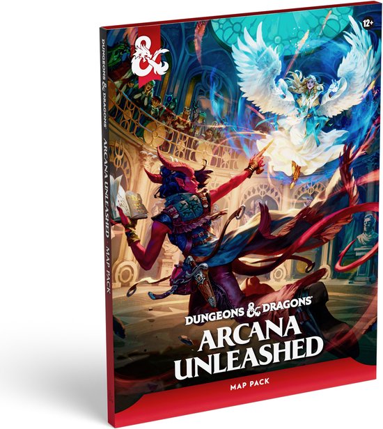 Dungeons & Dragons Arcana Unleashed Map Pack box art met een demonische figuur en een engel.
