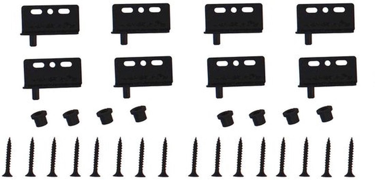 Pivot scharnier Heavy Duty - Zwart - Verborgen Scharnieren - Haakse hardware - 8 stuks - Gegalvaniseerd ijzer