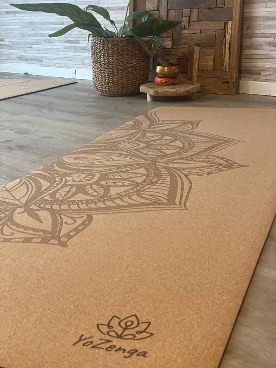 Premium yoga mat - Yogamat Kurk - Yoga Beoefenen - Natuurlijk Materiaal - 70 x 12 x 12 cm — afbeelding 3