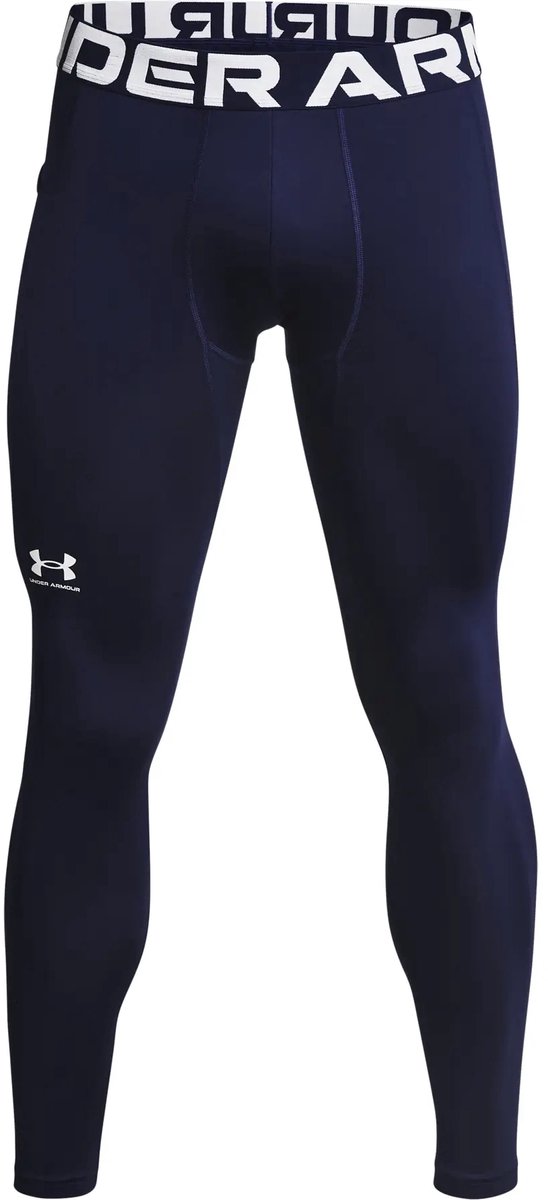 Under Armour UA CG Armour Leggings-BLU Heren Sportlegging - Midnight Navy - Wit