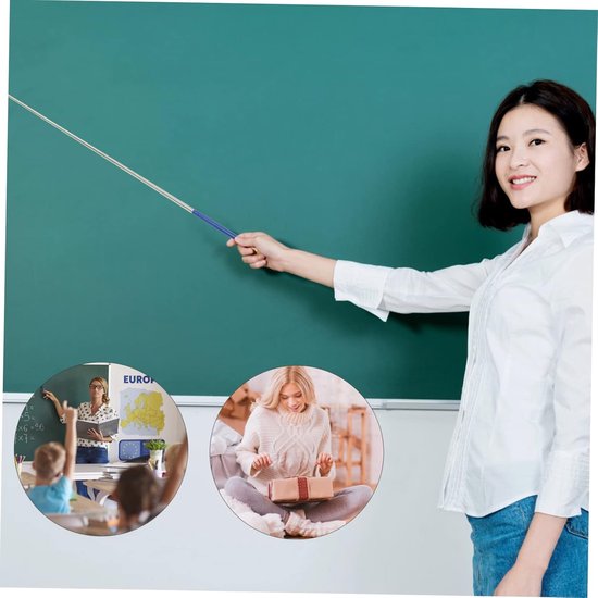Uitschuifbare Aanwijzer - Lesstok Pointer - Presenteren Lesgeven - Roestvrij Staal - 88cm Uitschuifbaar - Blauw — afbeelding 3