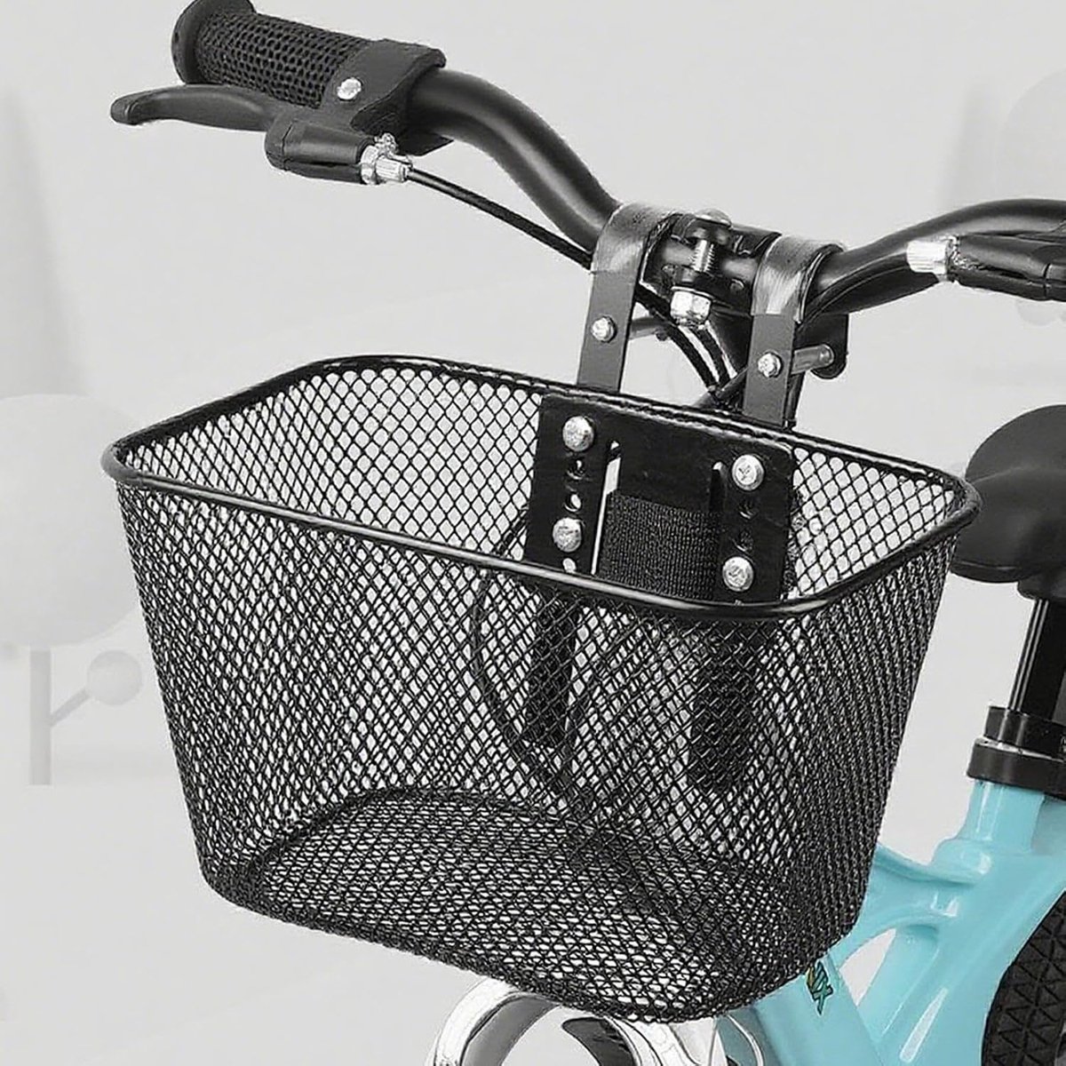 Kinderfietsmand - Fietsmand Kinderen - Spullen Vervoeren - Roestvrij Metaal - 26 x 17 x 15.5 cm - Zwart