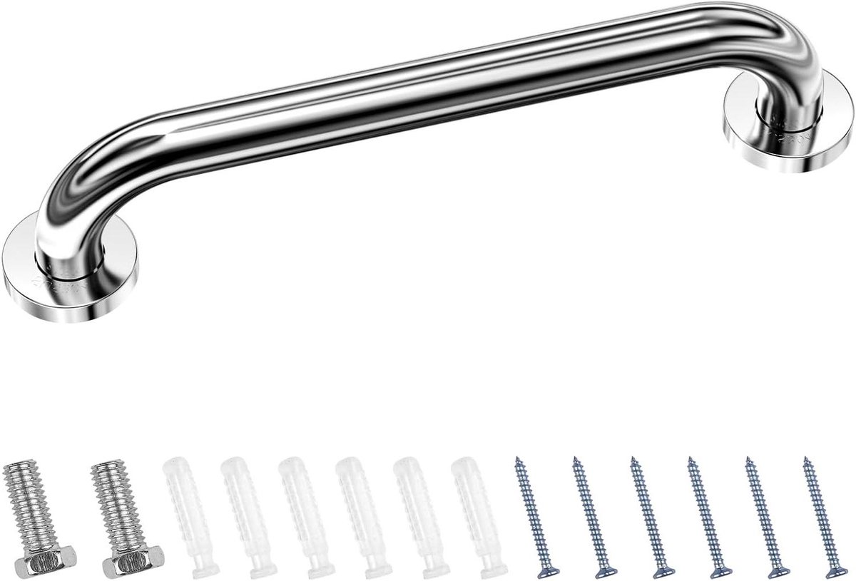 Wandbeugel - Steunhandgreep Badkamer - Veiligheid Thuis - Roestvrij Staal - 40 cm - Zilver