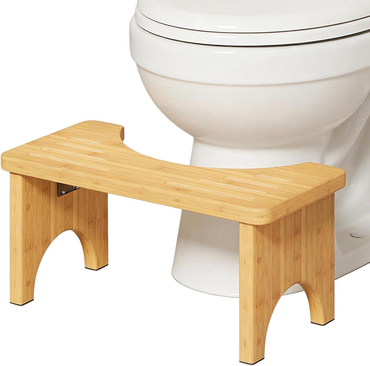 Toiletkruk Bamboe - Hulpmiddel Toilet Ergonomisch - Verbeteren Darmgezondheid - Inklapbaar Ruimtebesparend - 17 cm Hoog - Naturel