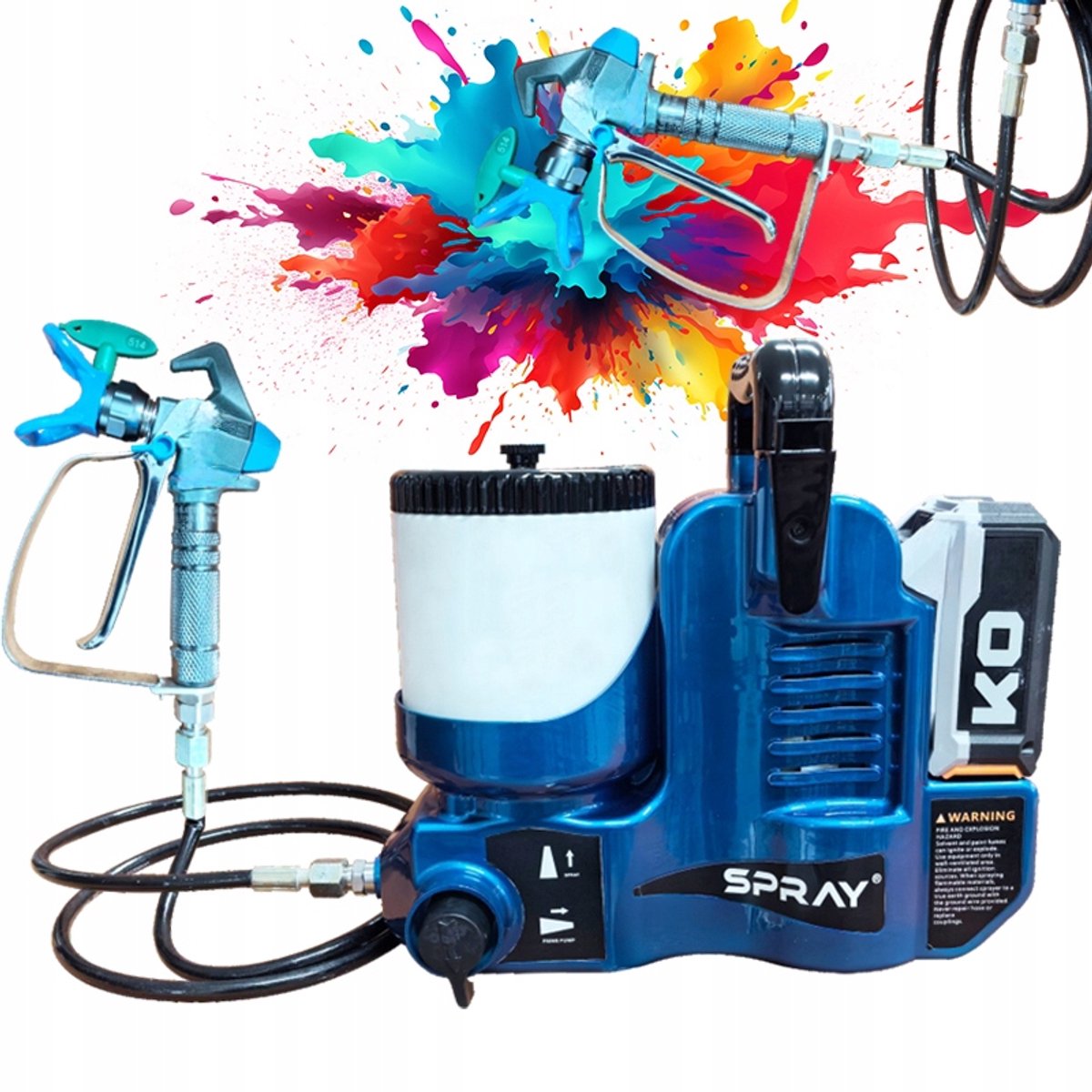 Rosfix Airless Verfspuit FastShot - Accu Spuitpistool 500W Borstelloos - 21V 1,2L 14MPa 1,1L/min - Geschikt voor Makita