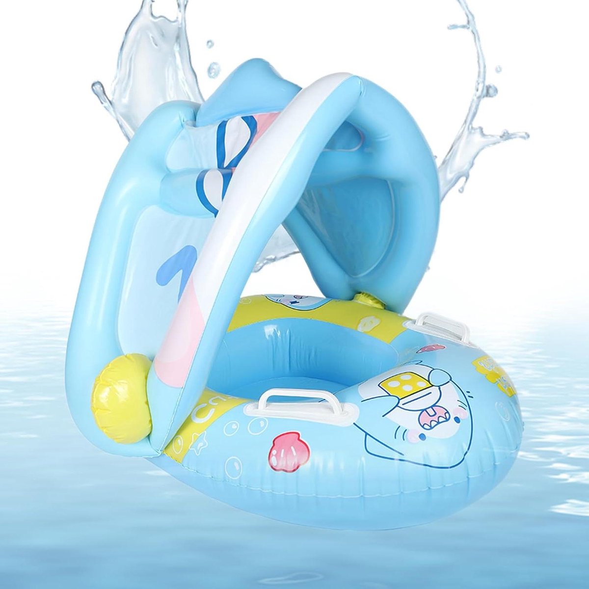 Baby Zwemring - Met Zonnekap - Veilig Zwemmen - Verstelbare Zonbescherming - 6-36 Maanden - Blauw