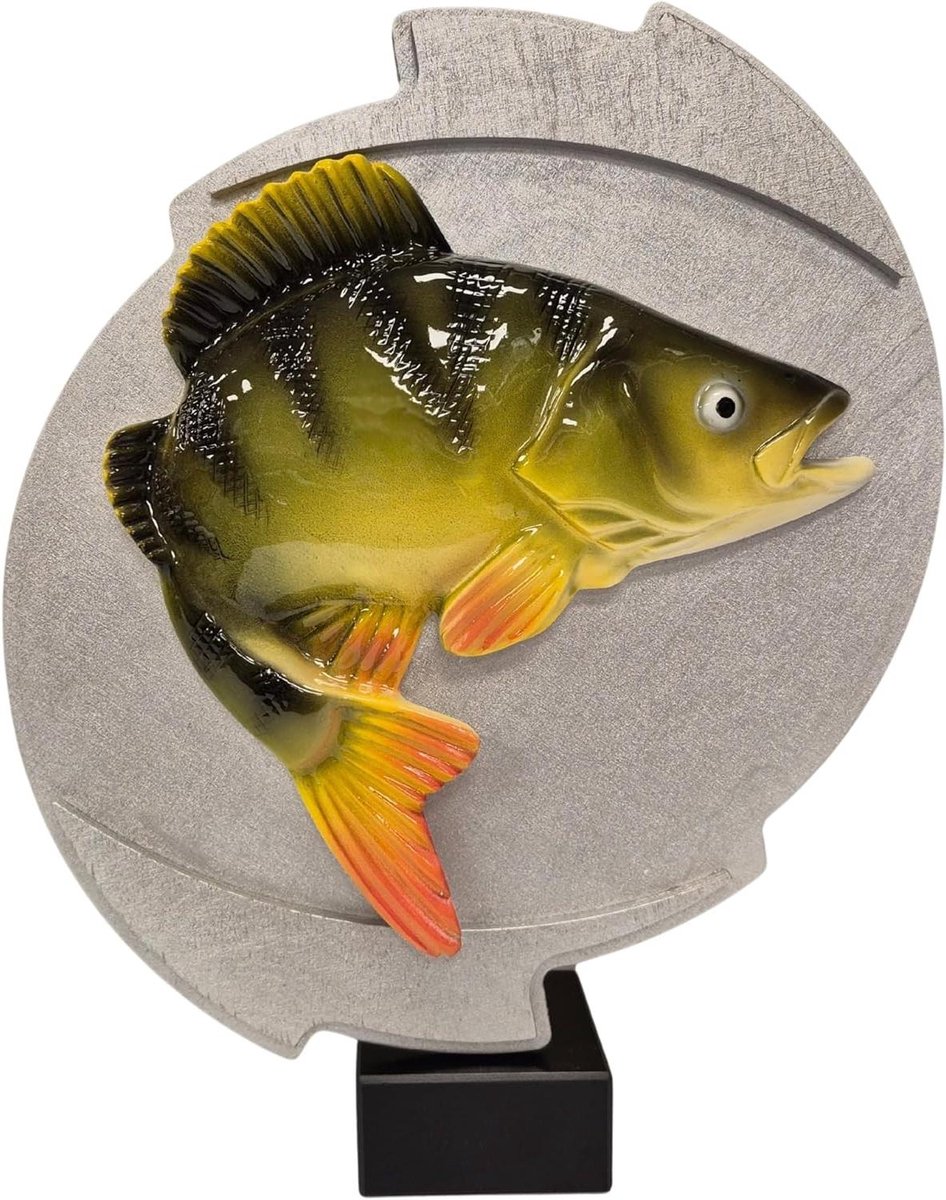 Visbeeld Trofee - Baars Beeld - Wedstrijd Prijs - 3D Reliëf - 32 cm - Natuurlijk
