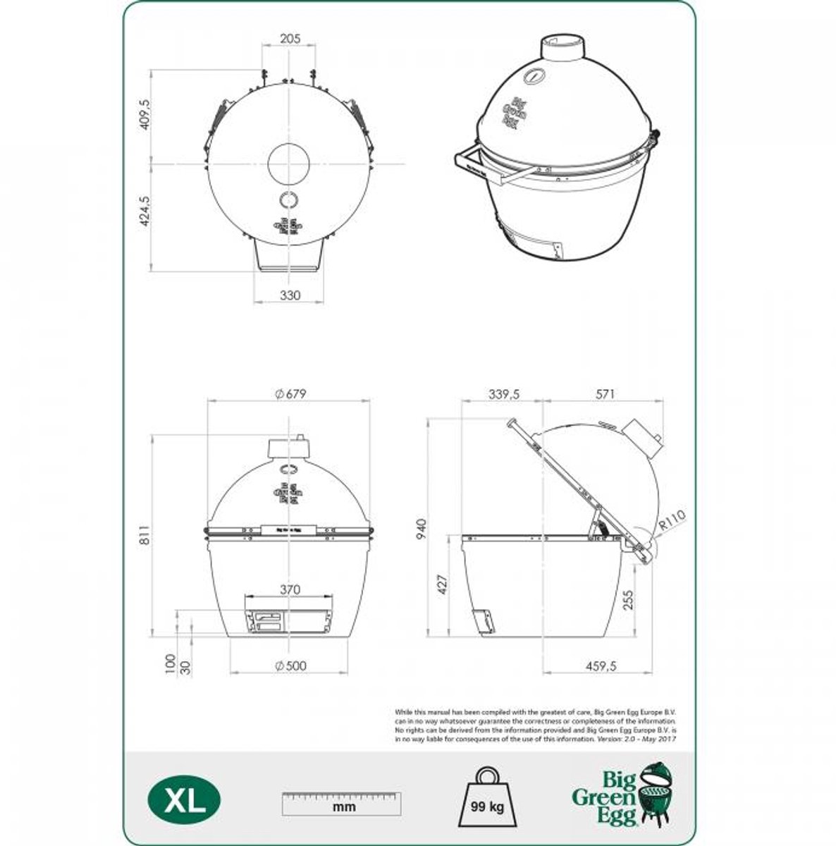 Big Green Egg Charcoal Barbecue XL
