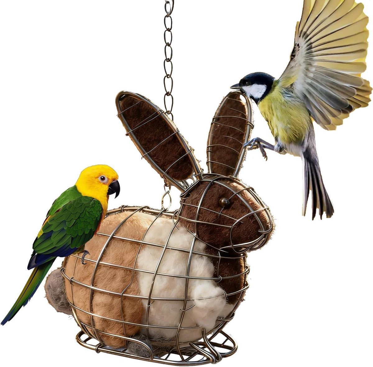 Nestkast Houder - Vogelhuisje Materiaal - Vogels Voeren - Handgeweven Design - 20 cm Breed - Natuurlijk