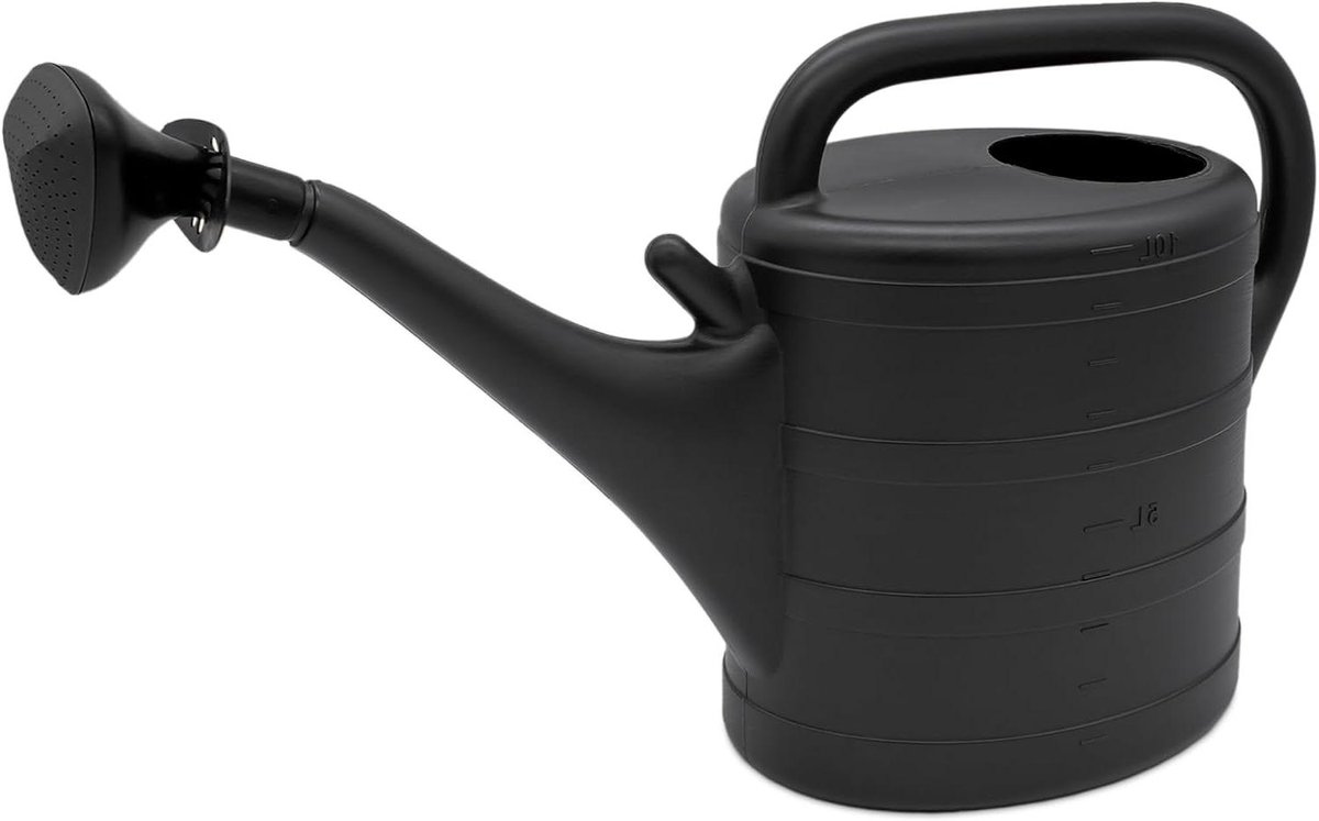 Kunststof Gieter - Tuingieter Waterkan - Planten Water Geven - Afneembare Sproeier - 10 Liter - Antraciet
