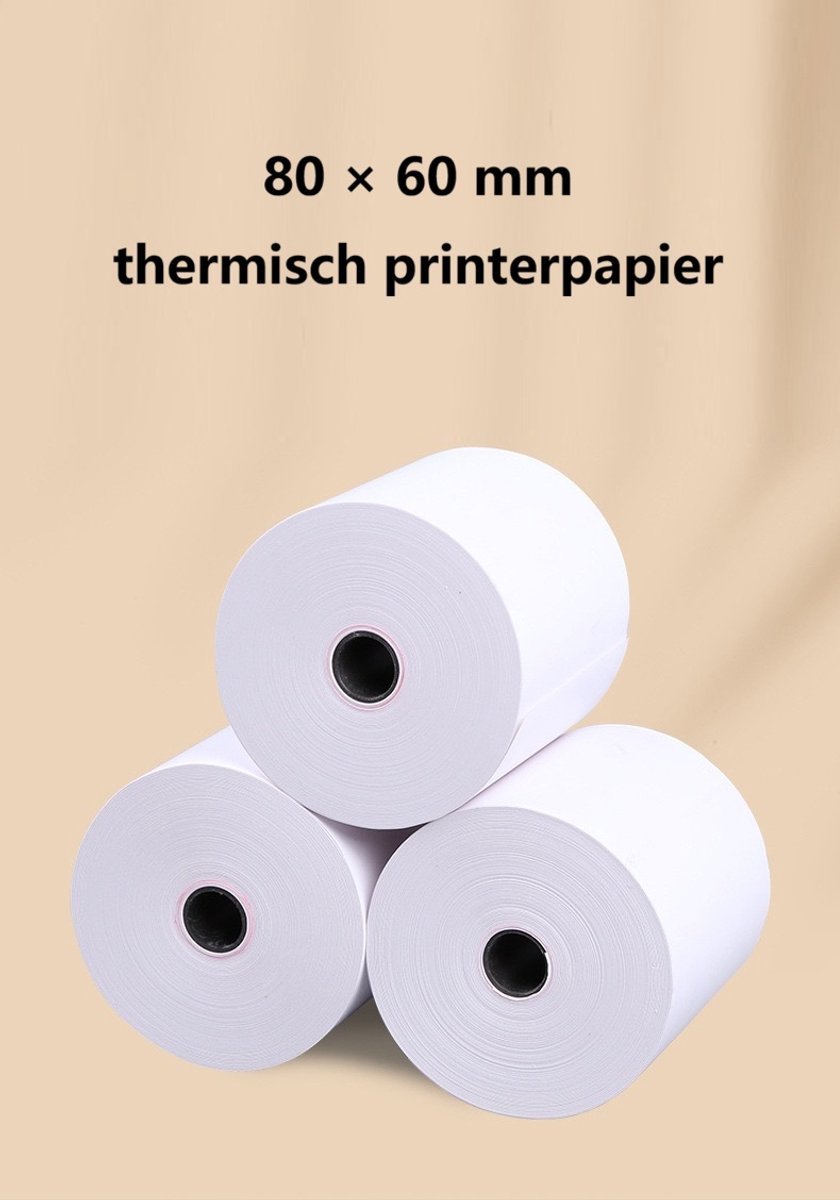 ATXANC Thermisch Papier 80 x 60 mm – Thermisch Printerpapier – 10 Rollen – Scherpe en Heldere Afdrukken – Strak Opgerold – Papier Zonder Storingen