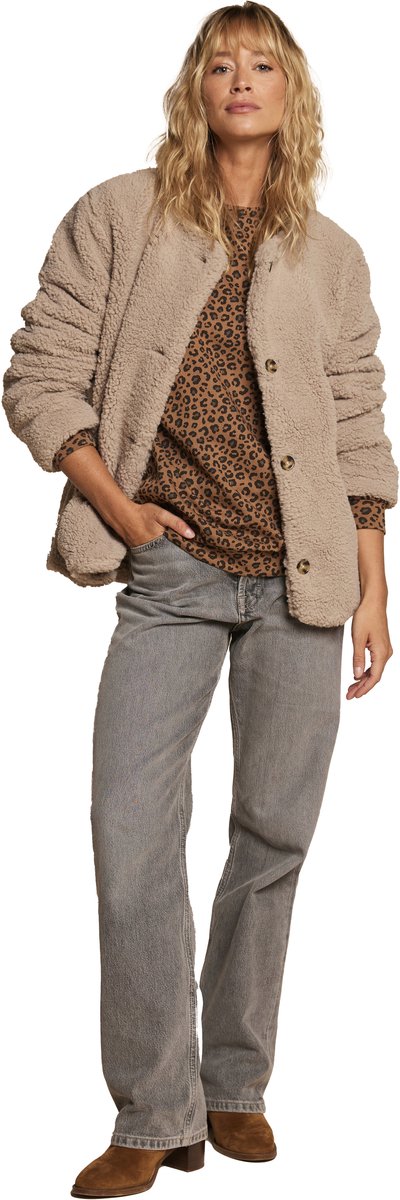 Envie de fraise Jas - sherpa - dames - capsulecollectie - luipaarvoering