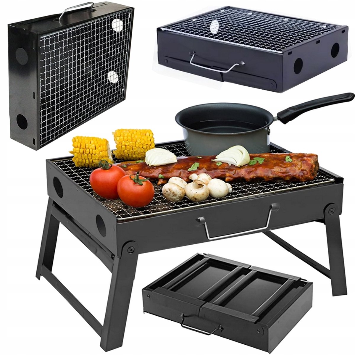 Draagbare Opvouwbare Barbecue Grill Koffer - Ideaal voor Camping en Tuin