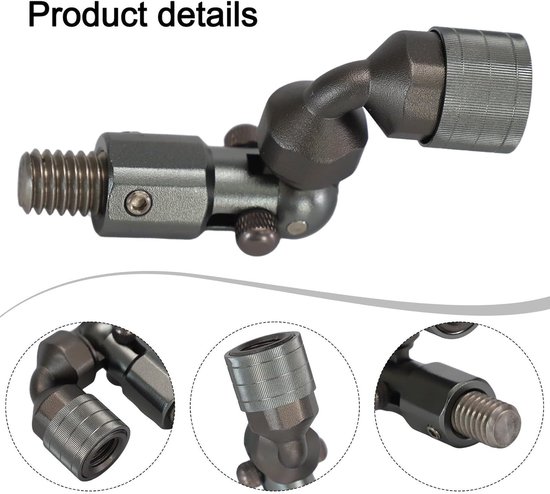 Schepnet Adapter - Net Connector - Vissen Benodigdheden - Aluminiumlegering Constructie - 12 mm draad - Grijs — afbeelding 3