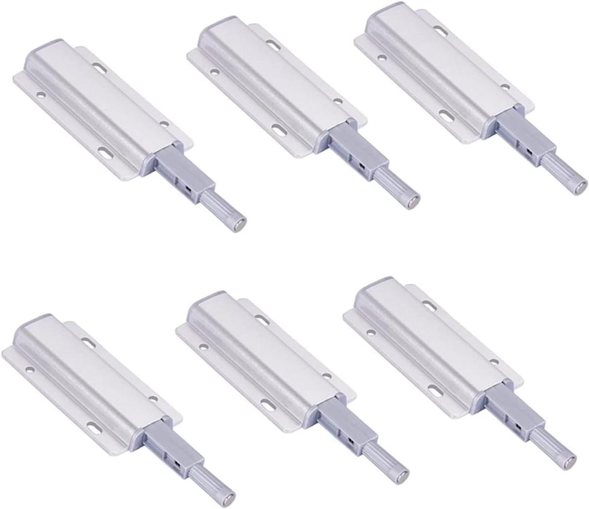 Magneetsluiting Kastdeur - Drukdeursluiting Deuropener - Kasten Organiseren - Duwen om te Openen - 6 stuks - Zilver