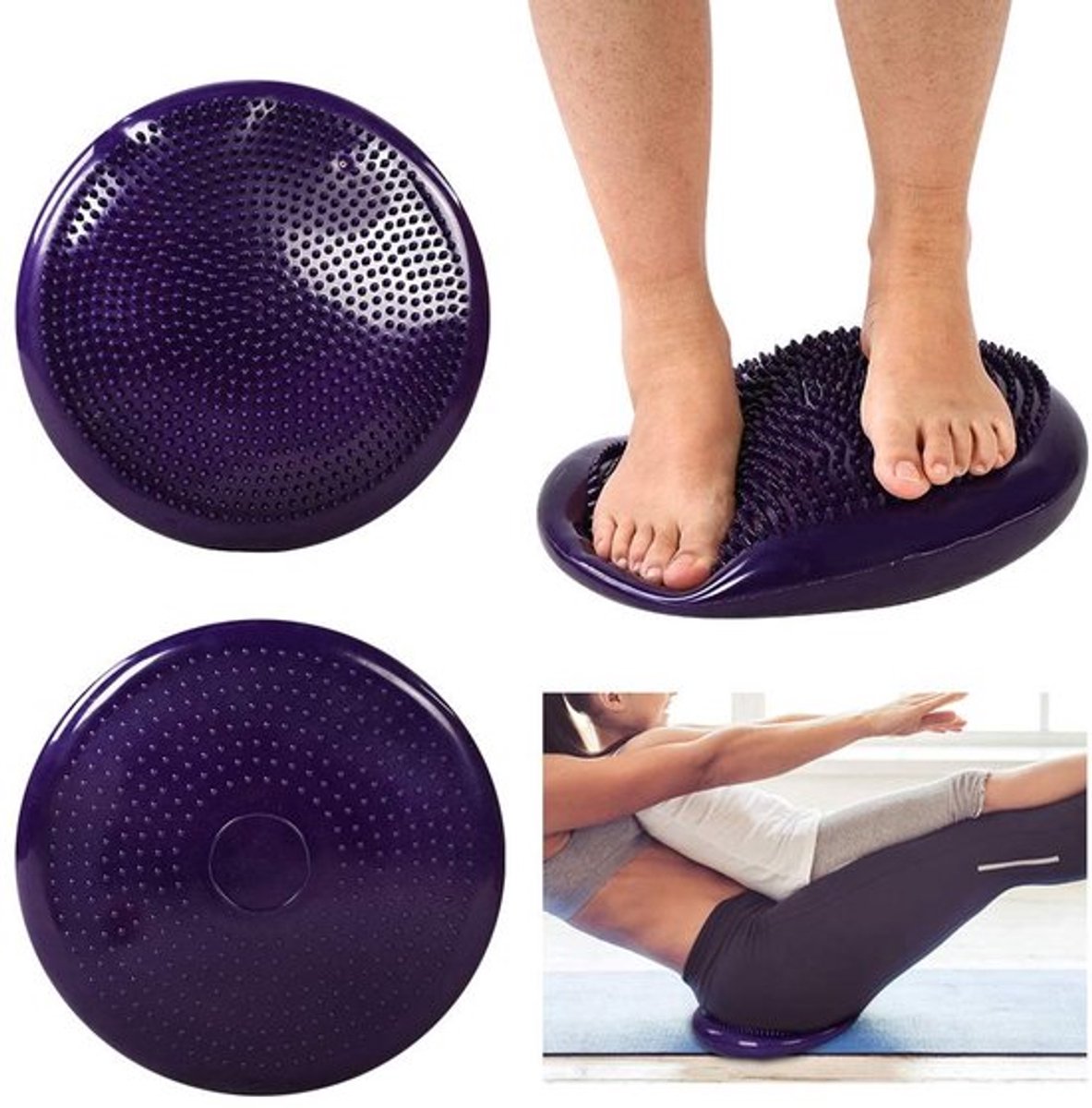 Evenwichtskussen Dubbelzijdige Massage - Balansbord - Balanstrainer - Yoga Pad - Pilates Kussen - Inclusief Luchtpomp - Balanskussen