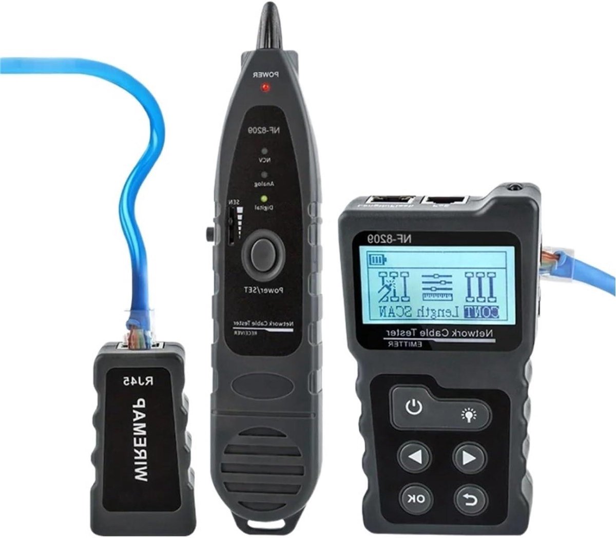 Netwerk Kabeltester - UTP Tester - Netwerk Installatie - LCD Scherm - Tot 120 meter - One Color