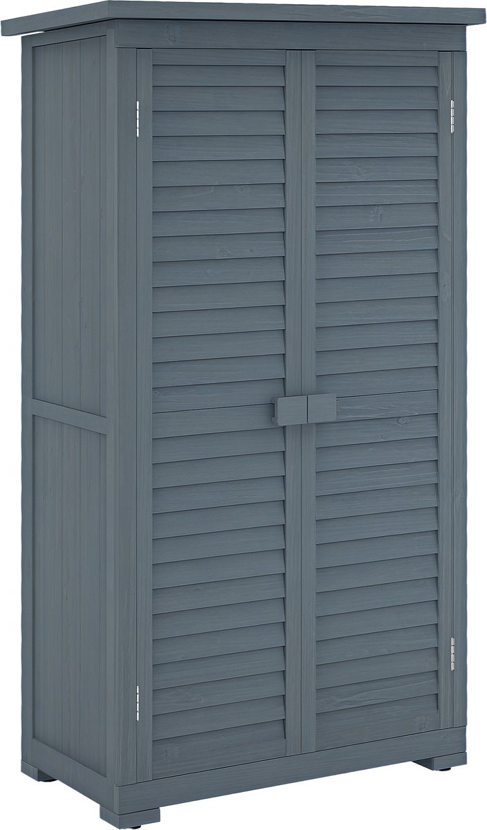 Houten tuinschuur - weerbestendige gereedschapsschuur 87x46 - 5x160cm - tuinhuis met deur - lessenaarsdak - planken - gereedschapskast - tuinhuis - gereedschapskast - tuinschuur voor tuin - terras - grijs