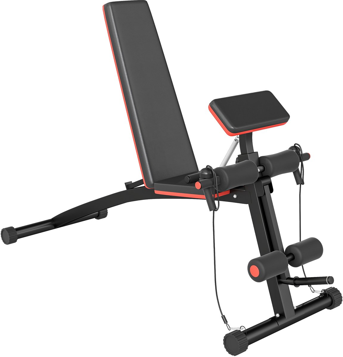 Opvouwbare multifunctionele halterbank met 7 - voudig verstelbare rugleuning - beenstrekapparaat - trainingsbank tot 300 kg - buikspiertrainer voor thuisgym - complete lichaamstraining