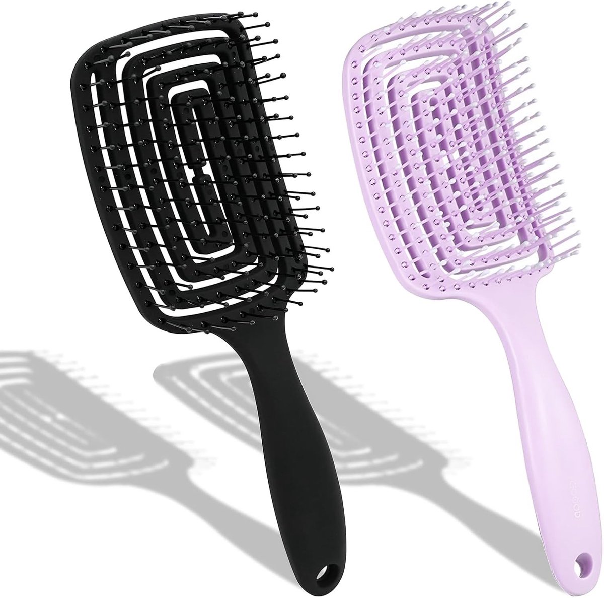 Haarborstel Set - Zwart - 2 Stuks - Ontwarrende Borstels voor Nat Haar - Voor Dames