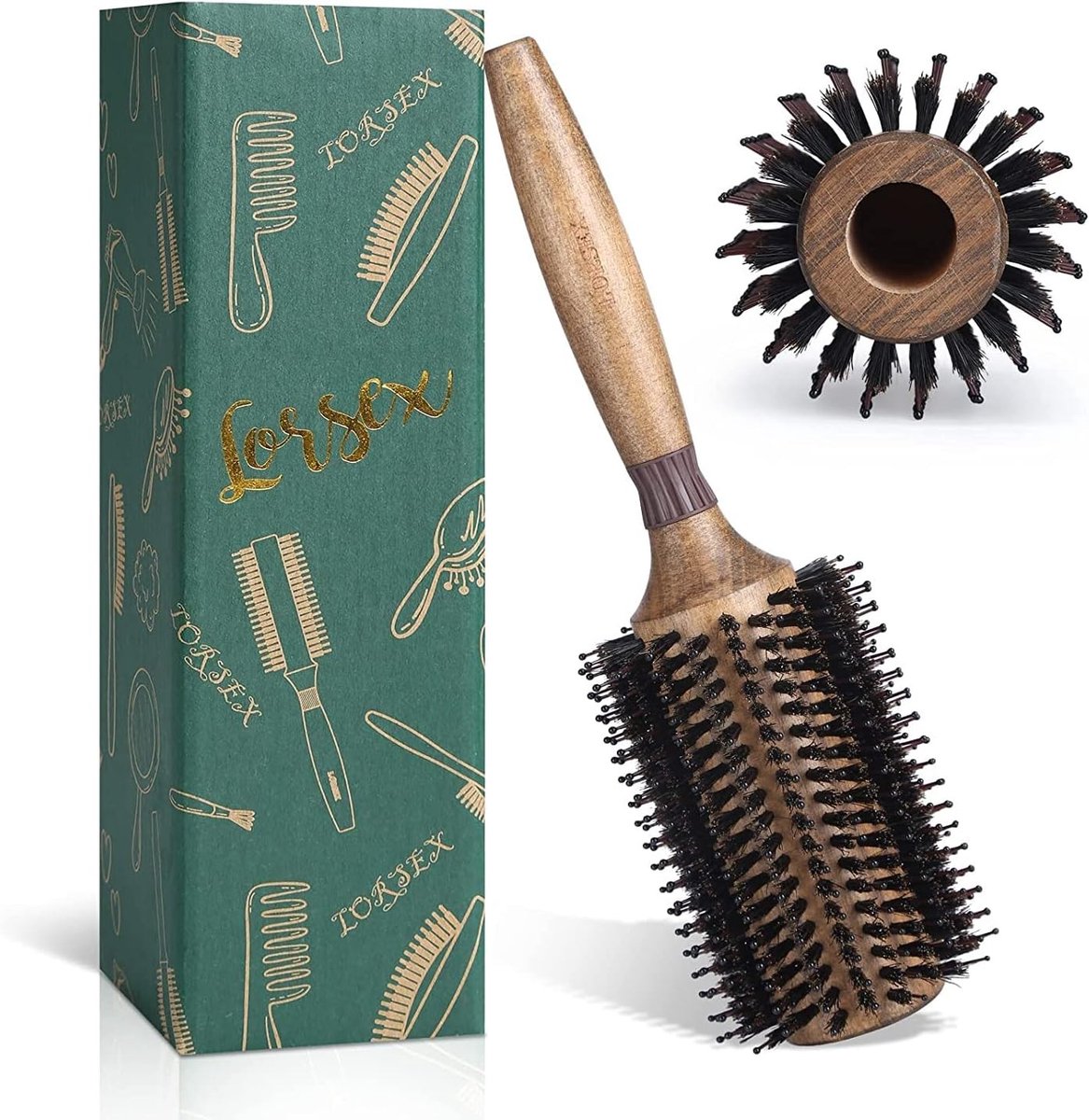 SnelShoppen - Fast Blow Drying, Grote Ronde Haarborstel voor Vrouwen en Mannen, Droog- en Krulborstel (Retro Kleur) 40mm Binnen/70mm Buiten