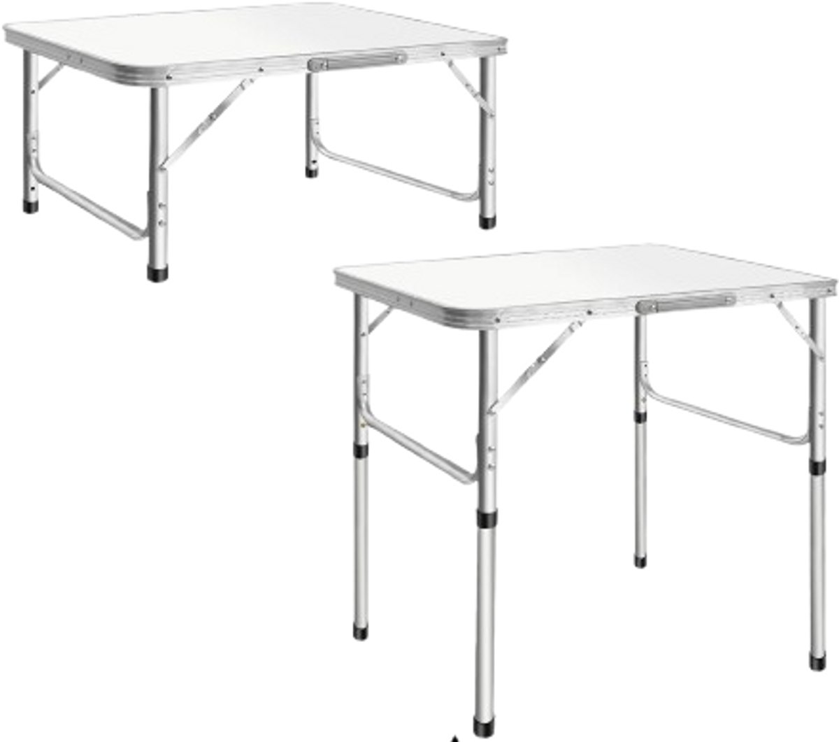 Velori Opvouwbare Campingtafel 75x55x70cm - Inklapbare Tuintafel - Aluminium Picknicktafel - Verstelbare Tafel - Draagbare Buitentafel - 2 Hoogtes - 50kg Draagvermogen