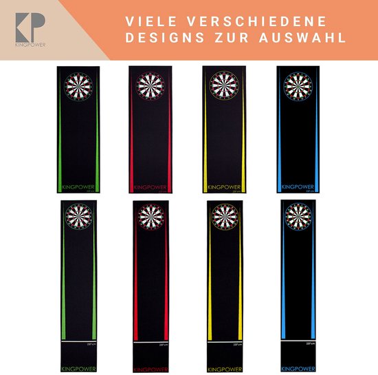 Kingpower Dart Mat Dart Tapijt Toernooimat Afvoerlijn Vloerbescherming Accessoires Darts Dartbord Dartbord 2 maten 237cm en 290cm verschillende designs van Kingpower — afbeelding 2