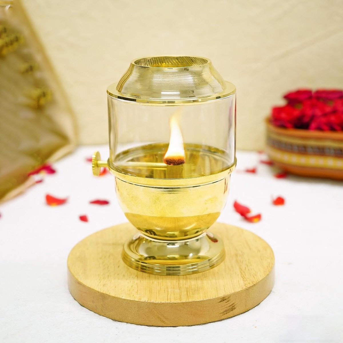 Messing Akhand Jyot Diya - Olie Lamp Pooja Lamp - Spirituele Verlichting - 10 Uur Continue Vlam