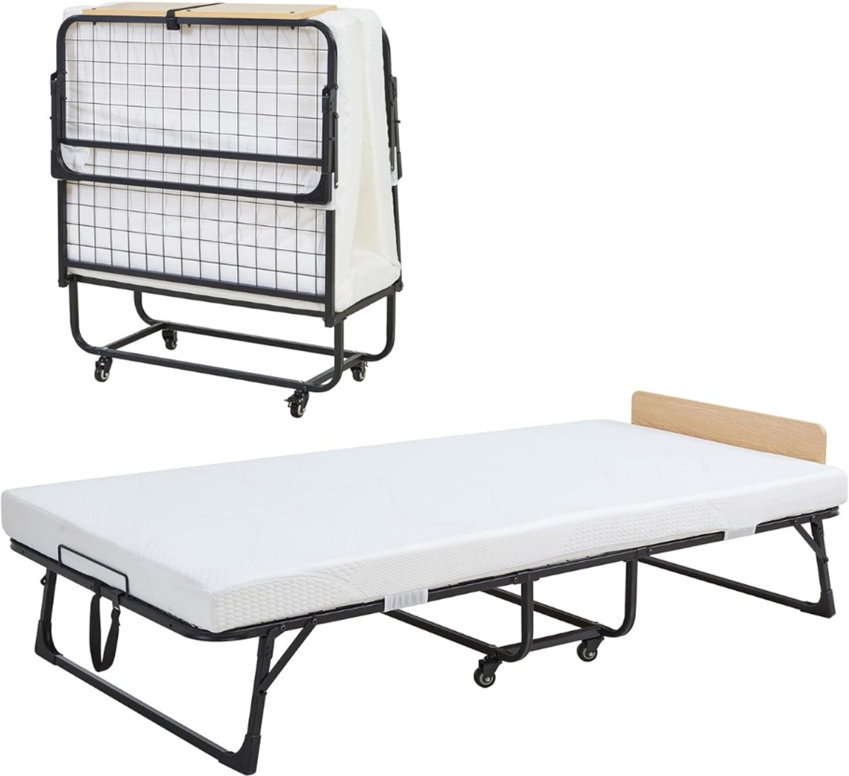 ZRNS® Vouwbed 90x200 - Logeerbed - Opklapbed - Inclusief Matras